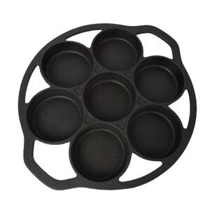 Vintage Lodge Cast Iron 7 Biscuit Baking Pan Discontinued USA 7B2 Seasoned EUC